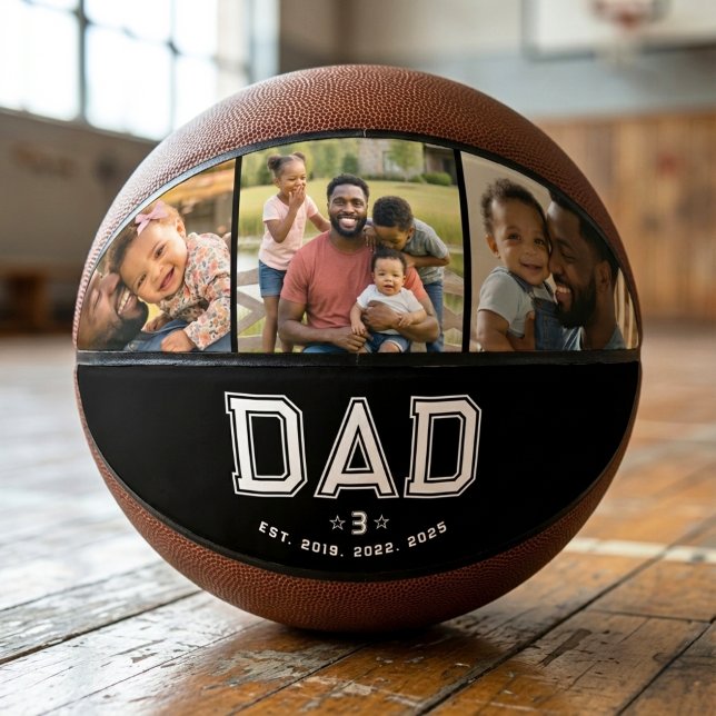 Dad Established Bold White 3 Photo Basketball (Creator Uploaded)
