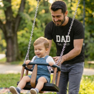 Dad Established Bold White Black T-Shirt