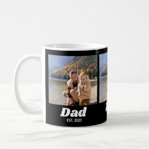 Dad Established Bold White Typography Photo Coffee Mug