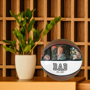 Dad Established Custom Year 3 Photo Basketball