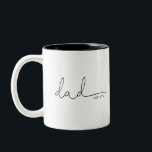 Dad Established | Dad Gift Two-Tone Coffee Mug<br><div class="desc">This mug features the text Dad in a beautiful script with "est" and the year! This would make a perfect gift for him for father's day, Christmas, birthday, or the perfect pregnancy announcement! Change the colour of the cup lining to blue for an upcoming boy or pink for an upcoming...</div>