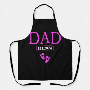 Dad Established Est 2024 Girl Newborn Daddy Father Apron