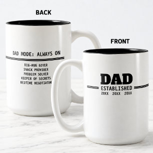 Dad Established Fatherhood Gift Two-Tone Coffee Mug