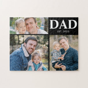 Dad Established Fathers Day 3 Photo Jigsaw Puzzle