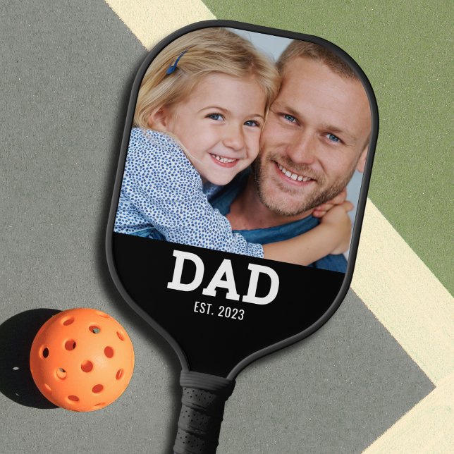 Dad Established Fun Photo Pickleball Paddle (Creator Uploaded)