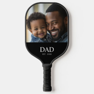 Dad Established Fun Simple Photo  Pickleball Paddle