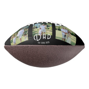 Dad Established Grunge Text Black 3 Photo Football