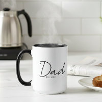 Dad Established Minimal Modern Script Black