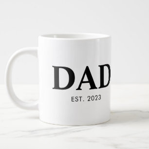 Dad Established Minimal Simple Text Est Year Large Coffee Mug