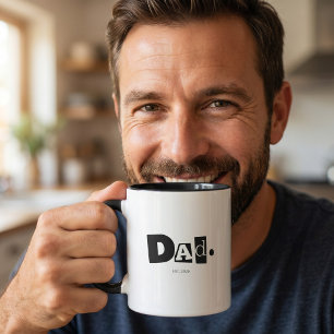 Dad Established Modern Bold Custom Year Mug
