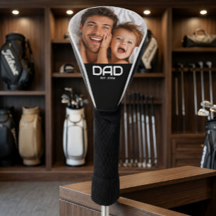 Dad Established Modern Bold Photo Golf Head Cover