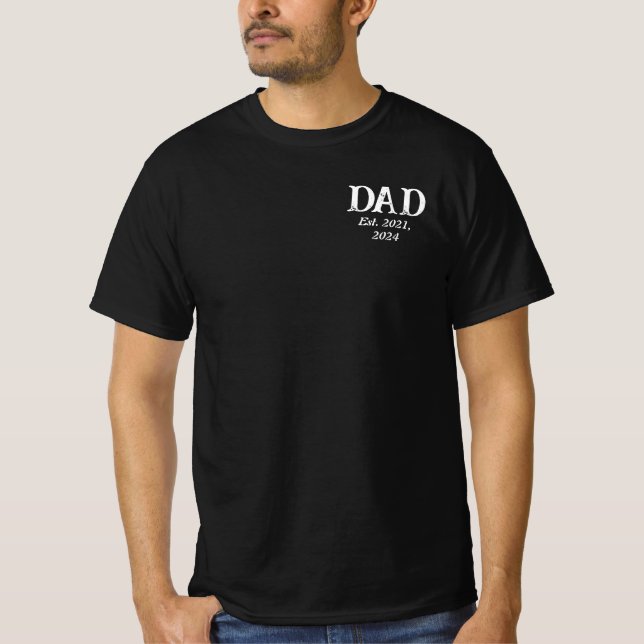 Dad Established Modern Minimalist Black T-Shirt (Front)