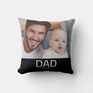 Dad Established Modern Photo Bold Cushion