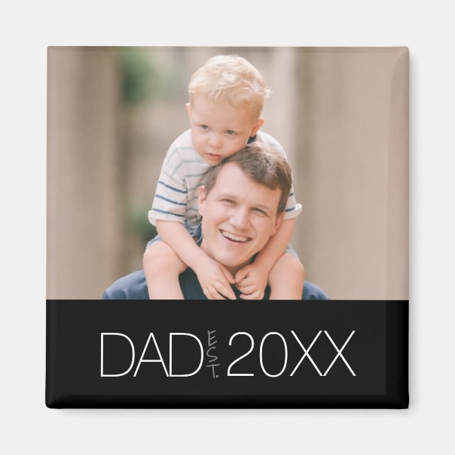 Dad Established Modern Script Magnet  (Front)