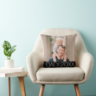 Dad Established Modern Script Photo Cushion