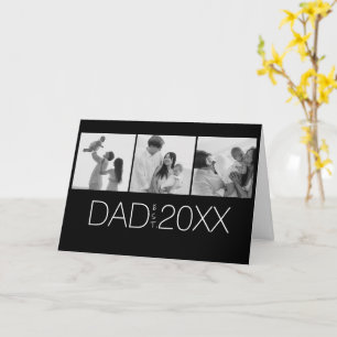 Dad Established Modern Three Photograph Card