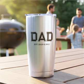 Dad Established Modern Typography New Dad Gift Insulated Tumbler
