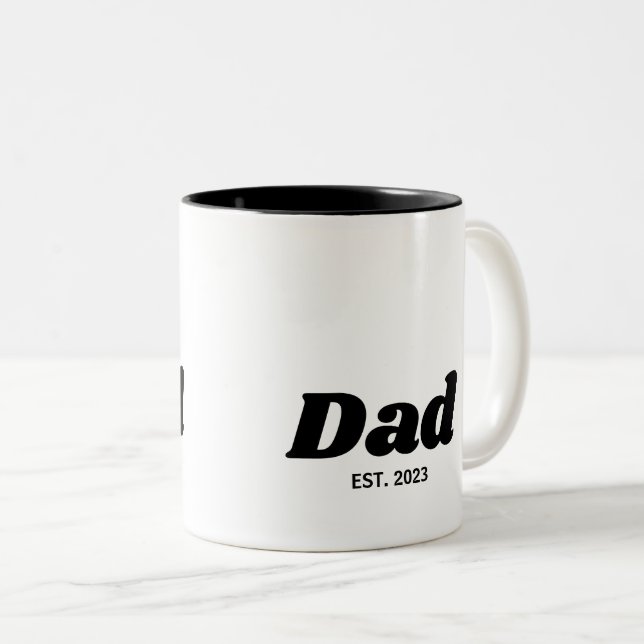 Dad Established Modern Typography Two-Tone Coffee Mug (Front Right)