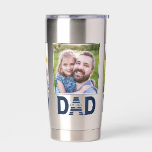 Dad Established Navy Blue Fun 3 Photo Insulated Tumbler