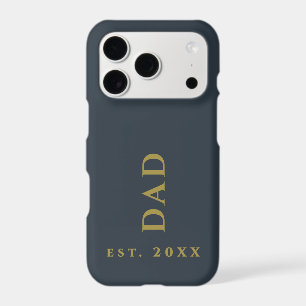 Dad Established Navy Blue Gold Minimalist Keepsake