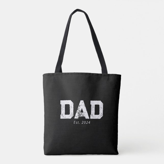 Dad Established New Dad Gift Tote Bag (Back)