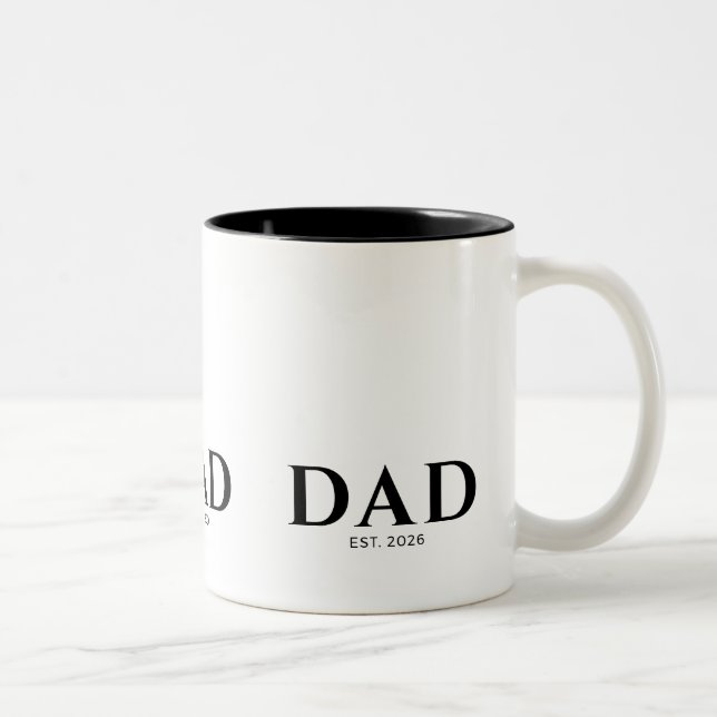 Dad Established New Dad Gift Two-Tone Coffee Mug (Right)