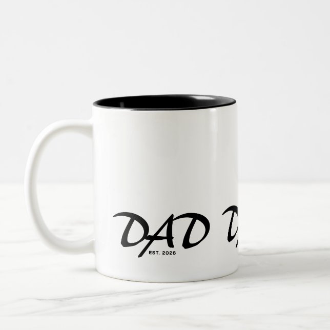 Dad Established New Dad Gift Two-Tone Coffee Mug (Left)