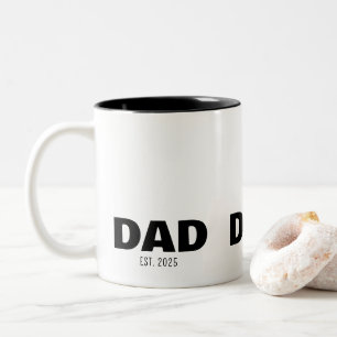 Dad Established New Dad Gift Two-Tone Coffee Mug