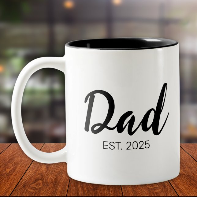 Dad Established New Dad Gift  Two-Tone Coffee Mug (Creator Uploaded)