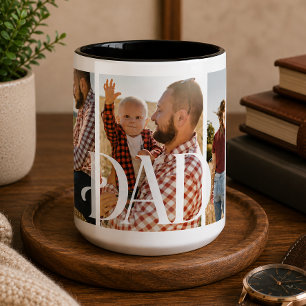 Dad Established Personalised Family Photo Two-Tone Coffee Mug
