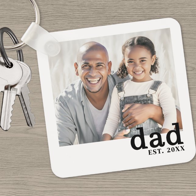 Dad Established Personalised Photo Key Ring (Dad Established Personalized Photo keychain)