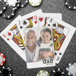 Dad Established Personalised Photo Playing Cards