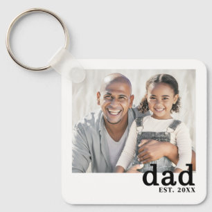 Dad Established Personalized Photo Key Ring