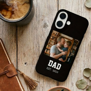 Dad Established Photo Father's Day Gift Black iPhone 16 Case