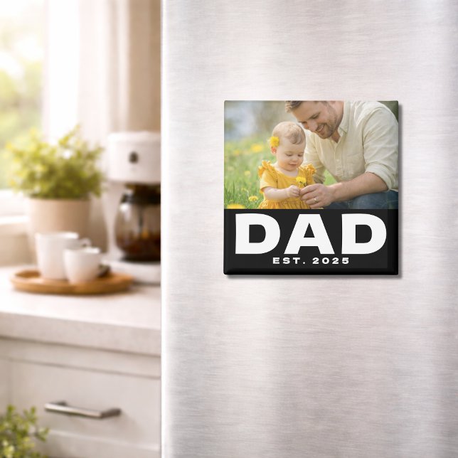 Dad Established Photo Father's Day Magnet (Creator Uploaded)