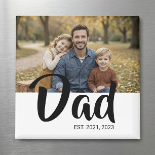 Dad Established Photo Father's Day Magnet