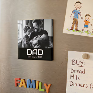 Dad Established Photo Father's Day Magnet