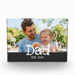 Dad Established Photo Fun Bold Black White Block
