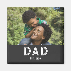 Dad Established Photo Gift Father's Day Magnet