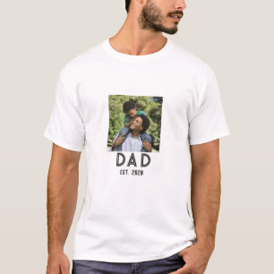 Dad Established Photo Gift Father's Day T-Shirt