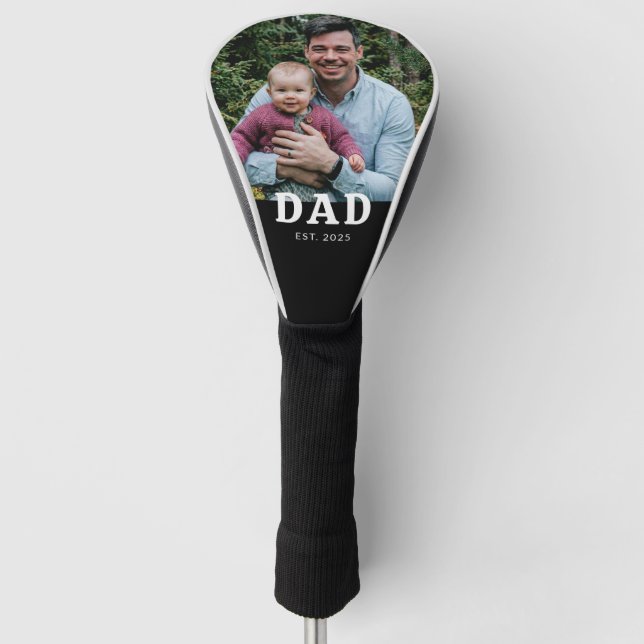 Dad Established Photo Gift  Golf Head Cover (Front)
