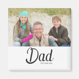 Dad Established Photo Gift Magnet