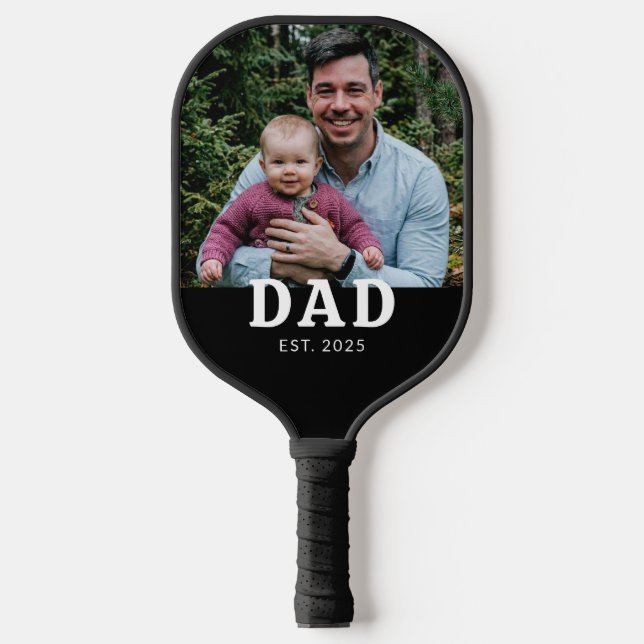 Dad Established Photo Gift  Pickleball Paddle (Front)