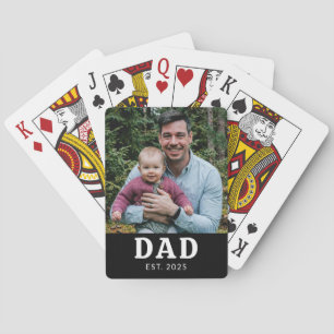 Dad Established Photo Gift Playing Cards