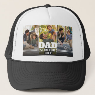 Dad Established Photo Gift Trucker Hat
