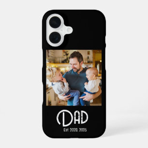 Dad Established Photo Grunge text iPhone 16 Case