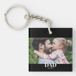 Dad Established Photo Key Ring