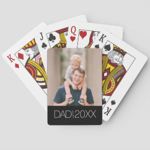 Dad Established Photo Playing Cards