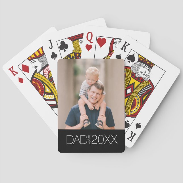 Dad Established Photo  Playing Cards (Back)