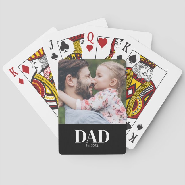  Dad Established Photo Playing Cards (Back)